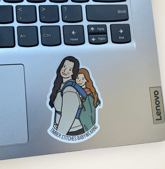Back Carry - Babywearing Sticker - Timber Stitches
