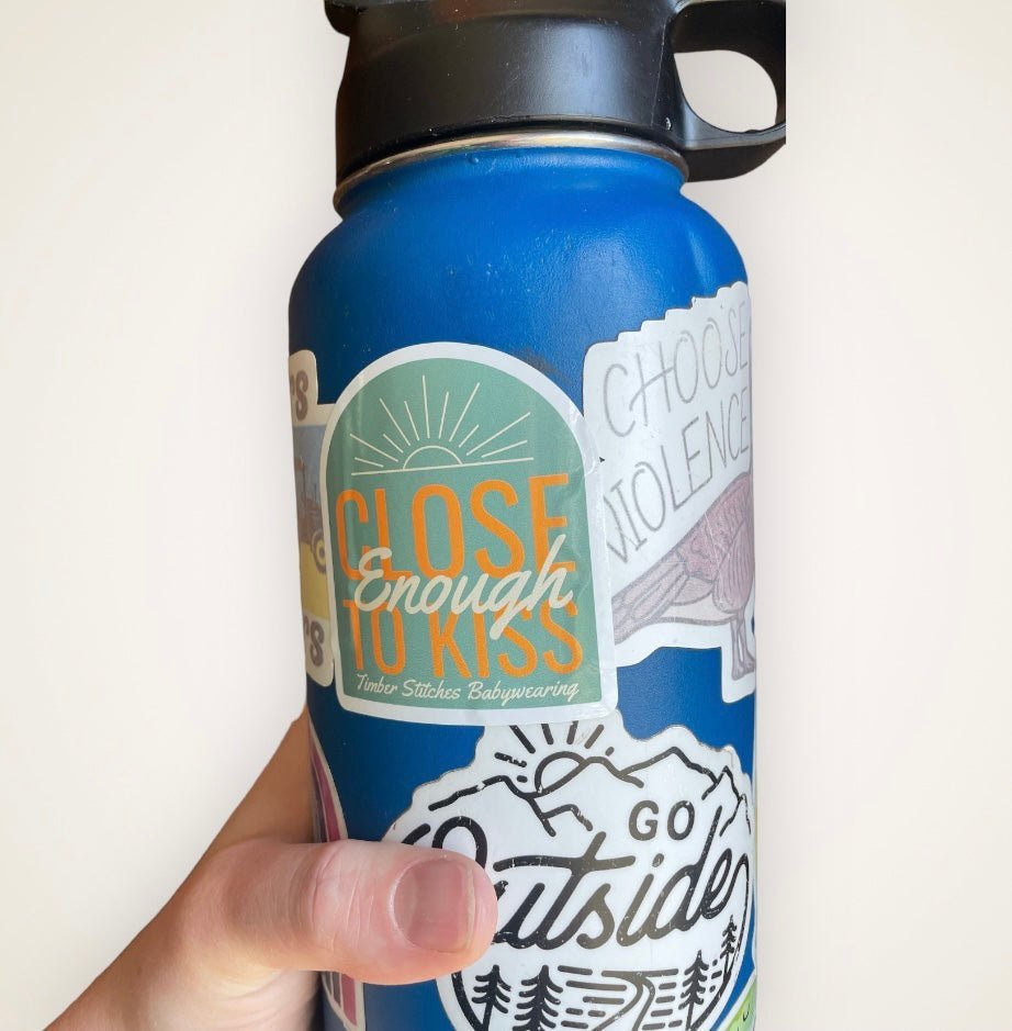 Close Enough to Kiss - Babywearing Sticker - Timber Stitches