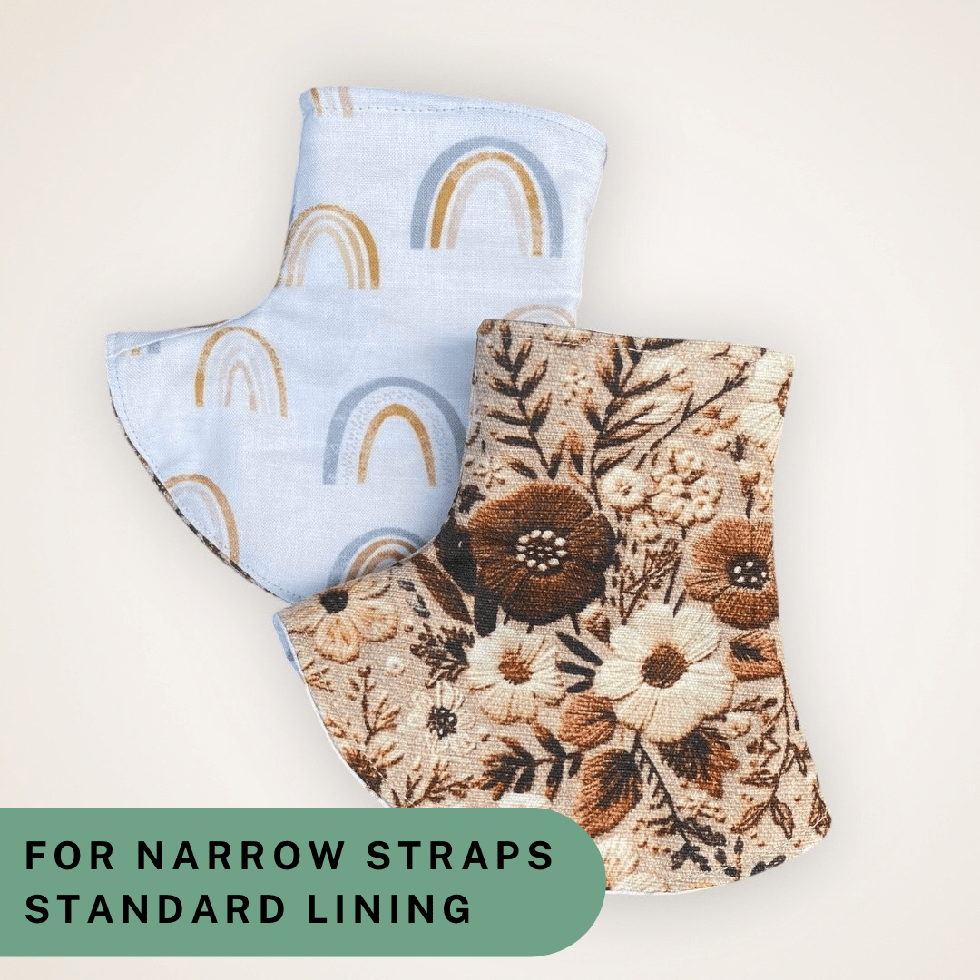 Embroidery Floral and Rainbows - Narrow Strap Corner Covers with Standard Lining RTS - Timber Stitches