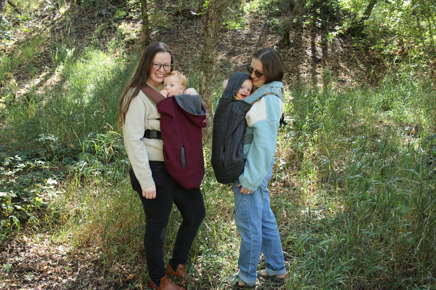 Gray Cable Knit - Sweater Knit Carrier Cover - Timber Stitches