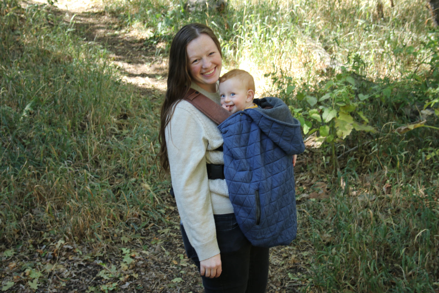 Gray Cable Knit - Sweater Knit Carrier Cover - Timber Stitches