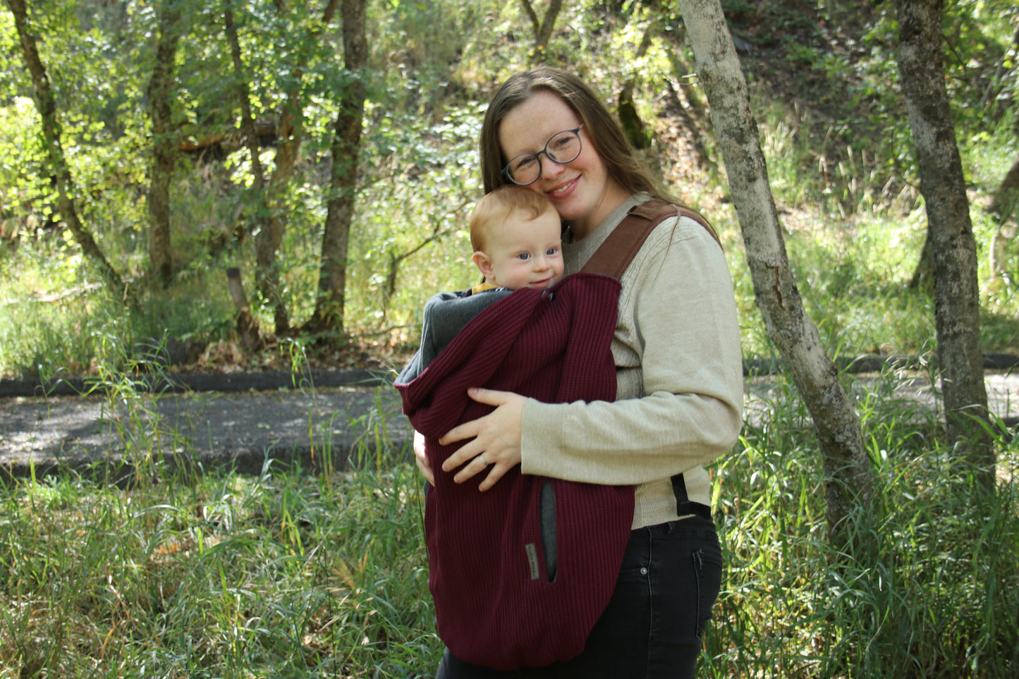 Gray Cable Knit - Sweater Knit Carrier Cover - Timber Stitches