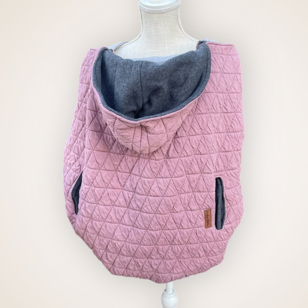 Mauve Quilted Triangles - Sweater Knit Carrier Cover - Timber Stitches