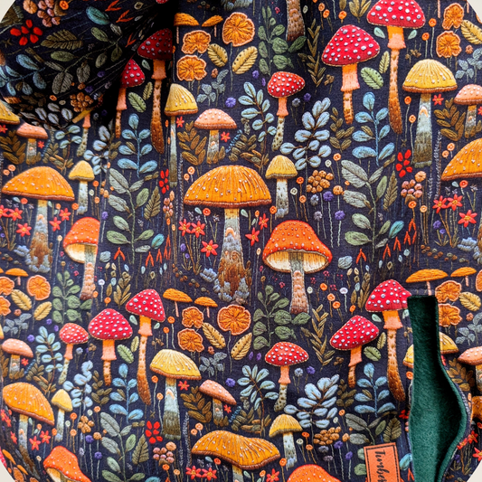 Mushroom Meadow - Organic Cotton Carrier Cover - Timber Stitches