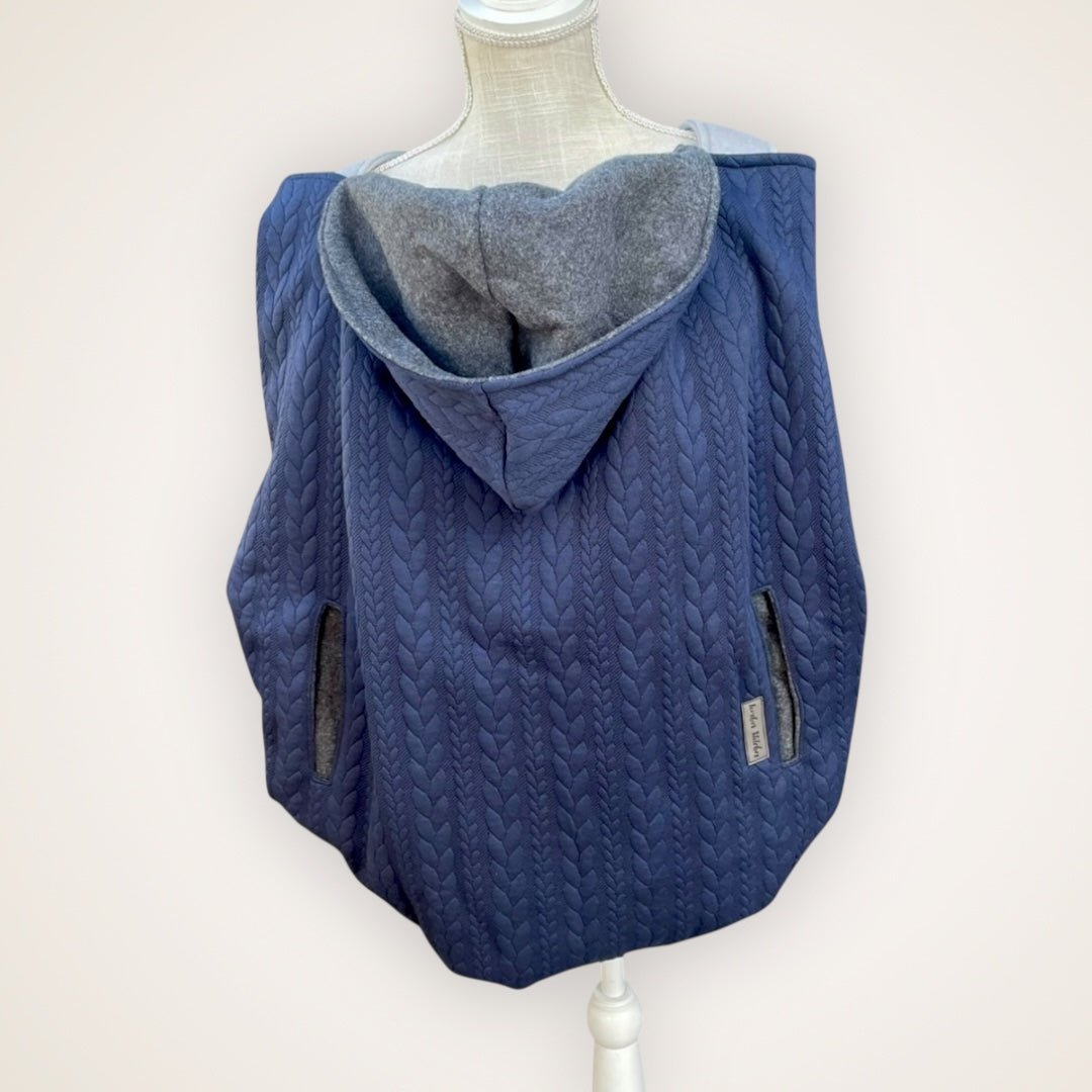 Navy Cable Knit - Sweater Knit Carrier Cover - Timber Stitches