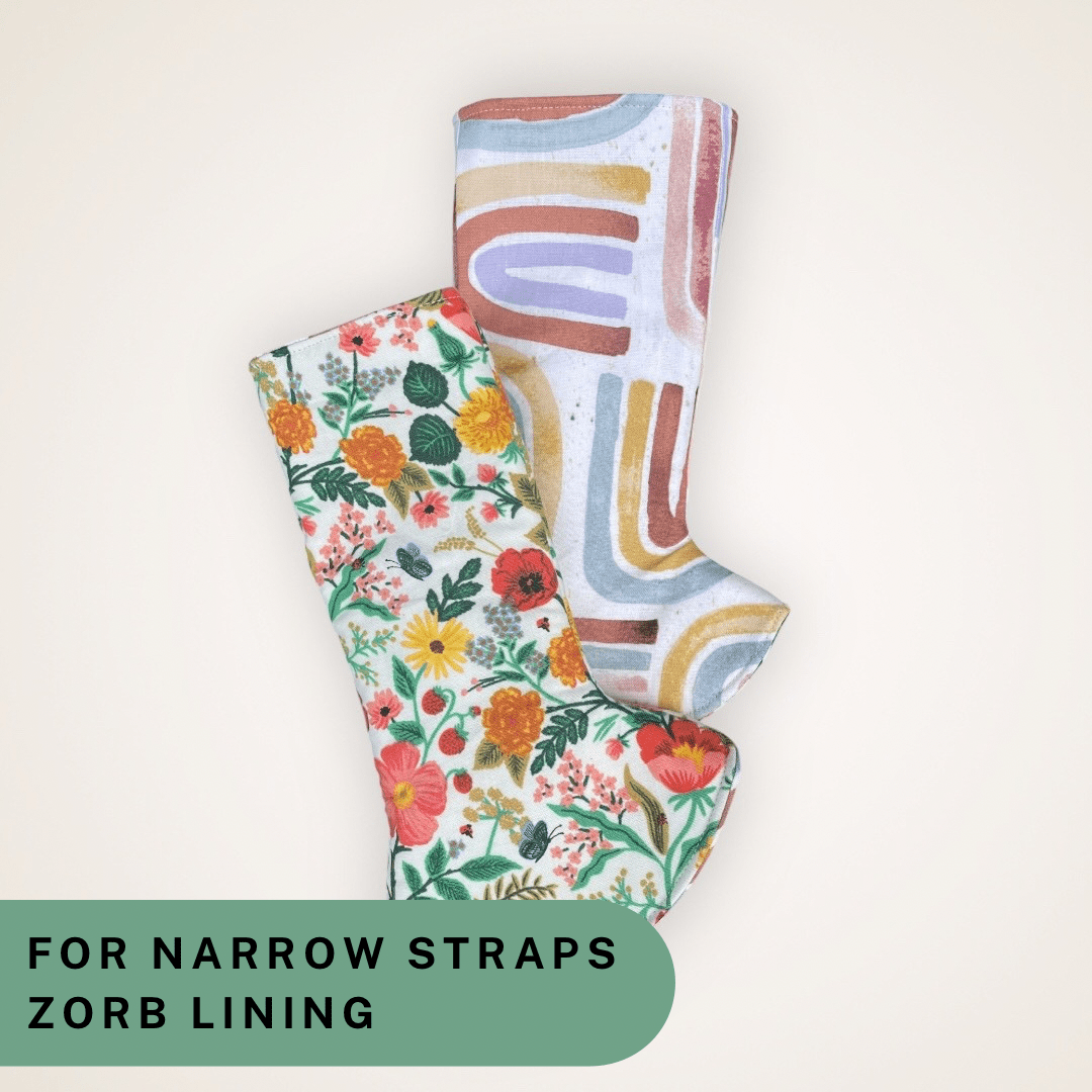 Poppy Fields and Rainbows - Narrow Strap Suck Pads with Zorb Lining RTS - Timber Stitches
