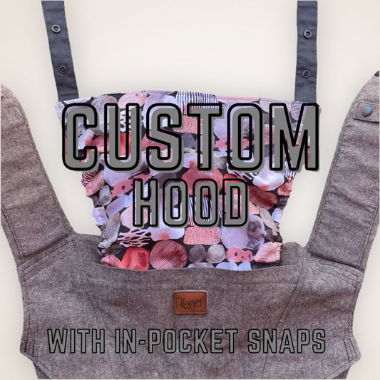 Happy Baby Hood With In-Pocket Snaps Custom Order - Timber Stitches