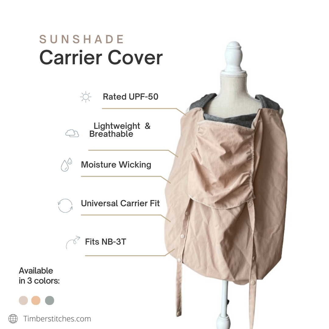 Peachy Keen - Sun Shade Carrier Cover - Timber Stitches