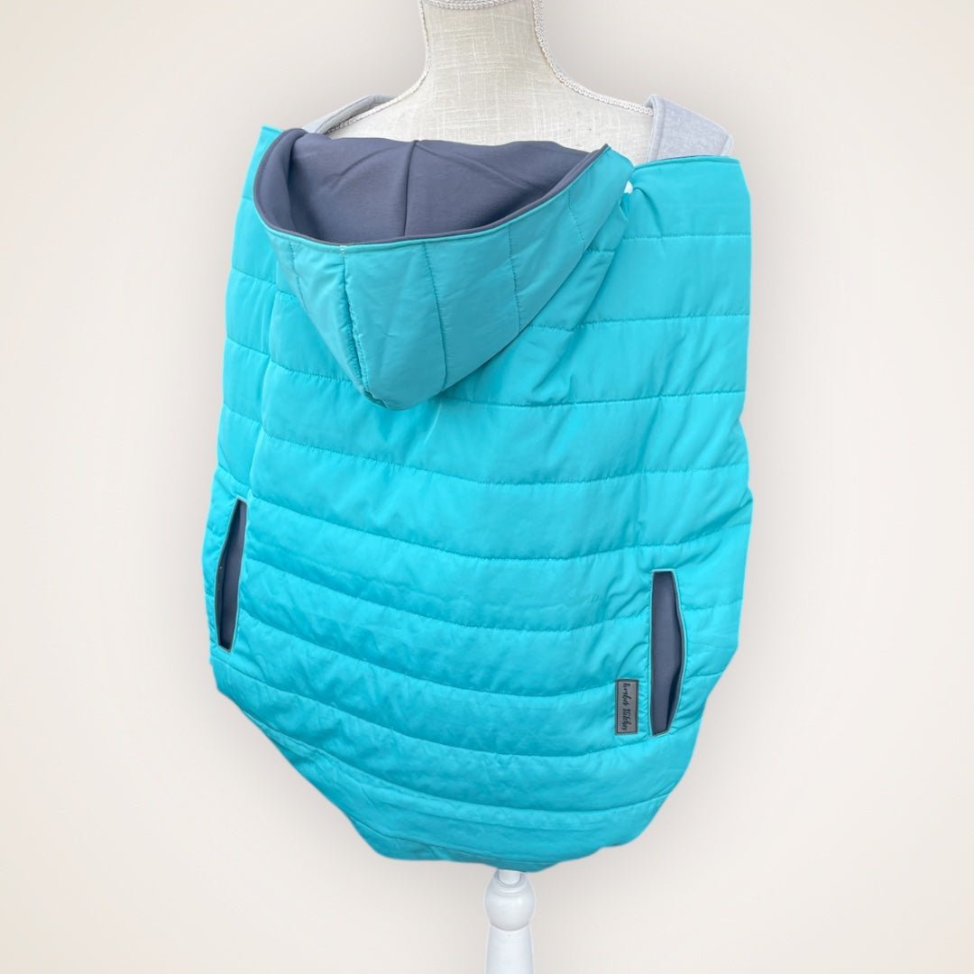 Aqua Puffer Coat - Special Edition Carrier Cover - Timber Stitches