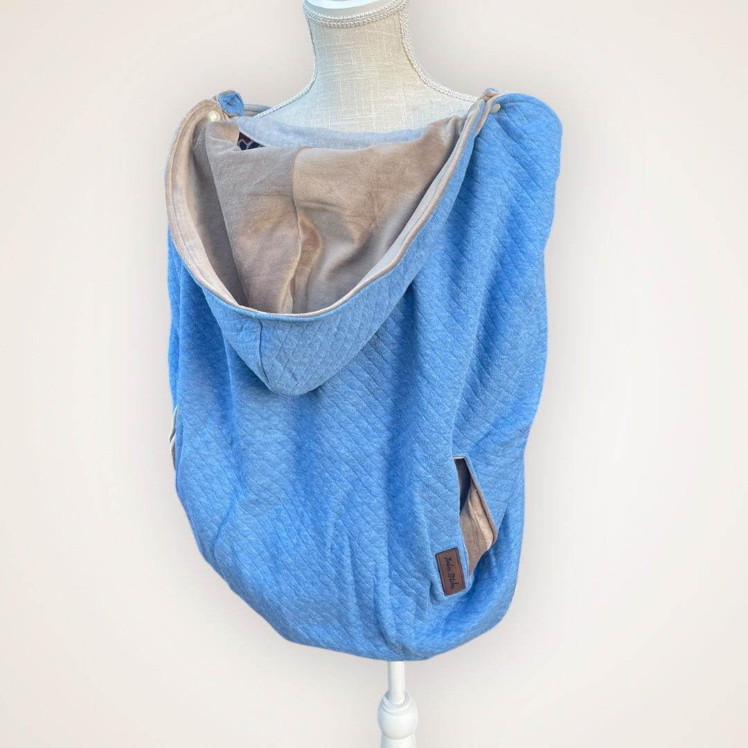 Blue Jeans Quilted Sweater Knit - Luxe Carrier Cover - Timber Stitches