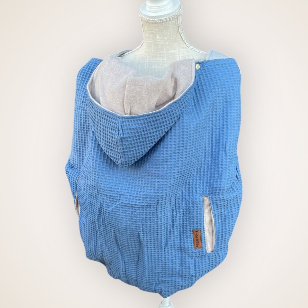 Blue Waffle - Sweater Knit Carrier Cover - Timber Stitches