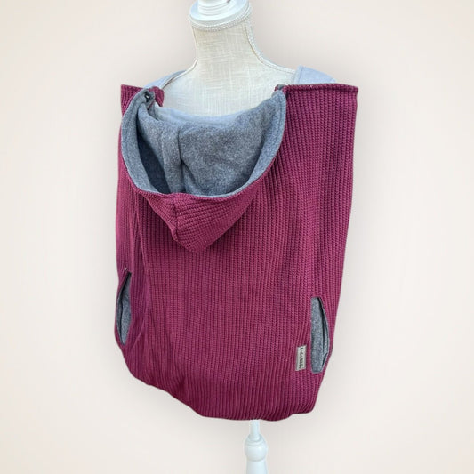 Burgundy Chunky Knitted - Sweater Knit Carrier Cover - Timber Stitches