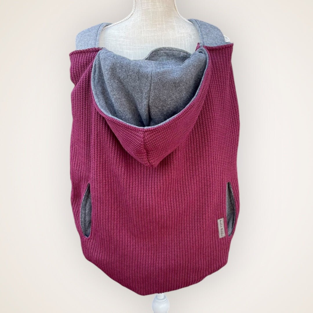 Burgundy Chunky Knitted - Sweater Knit Carrier Cover - Timber Stitches