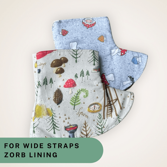 Camping and Mushroom Kids - Organic Wide Strap Corner Covers with Zorb Lining RTS - Timber Stitches