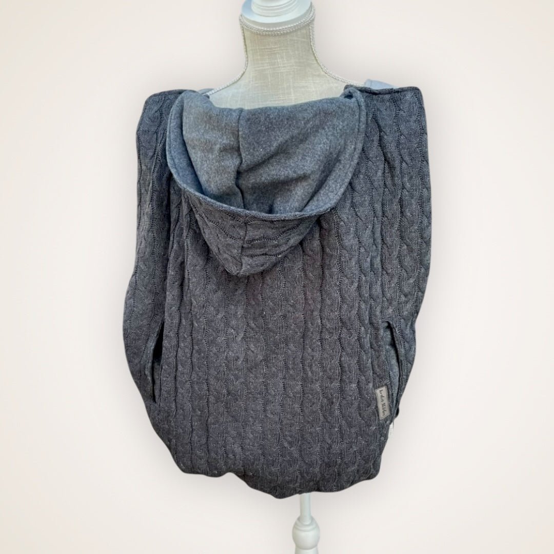 Charcoal Cable Knitted - Sweater Knit Carrier Cover - Timber Stitches