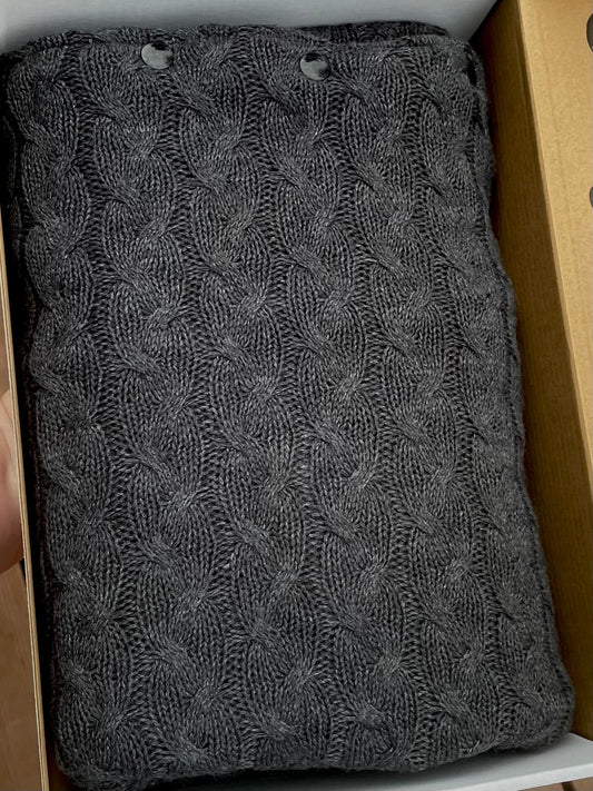 Charcoal Cable Knitted - Sweater Knit Carrier Cover - Timber Stitches