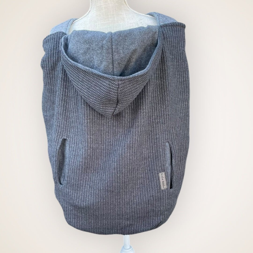 Charcoal Chunky Knitted - Sweater Knit Carrier Cover - Timber Stitches