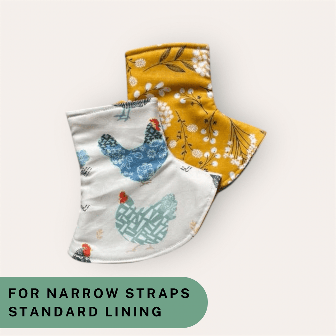 Chickens and Yellow Floral - Narrow Strap Corner Covers with Standard Lining RTS - Timber Stitches
