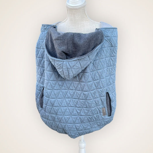 Denim Blue Quilted Triangles - Sweater Knit Carrier Cover - Timber Stitches