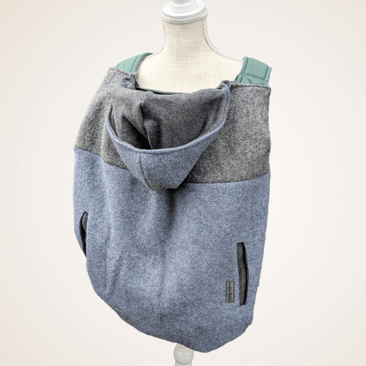 Denim & Gray Colorblock - Boiled Wool Carrier Cover - Timber Stitches