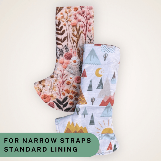 Embroidery Floral and Mountain Desert - Narrow Strap Suck Pads with Standard Lining RTS - Timber Stitches