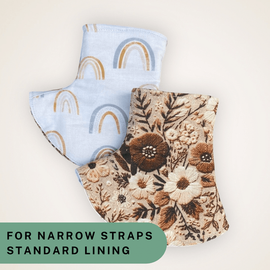 Embroidery Floral and Rainbows - Narrow Strap Corner Covers with Standard Lining RTS - Timber Stitches
