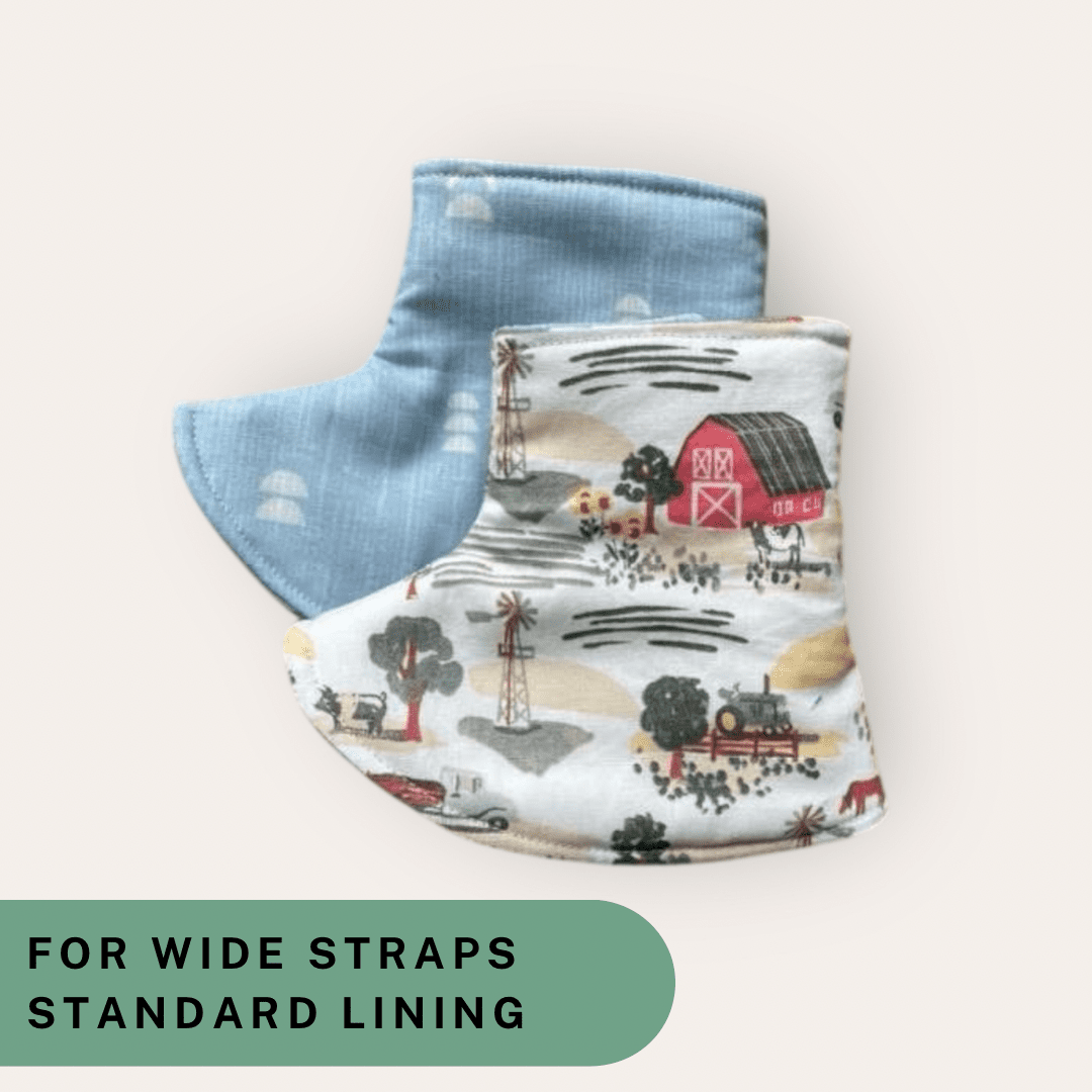Farmyard and Blue Arches - Wide Strap Corner Covers with Standard Lining RTS - Timber Stitches