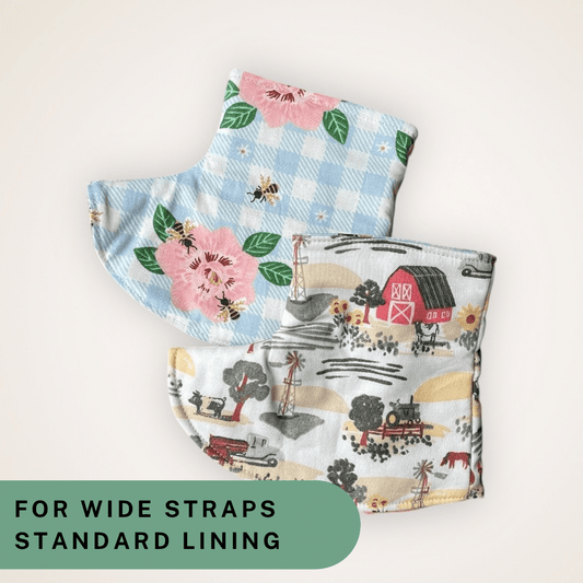 Farmyard and Gingham - Wide Strap Corner Covers with Standard Lining RTS - Timber Stitches