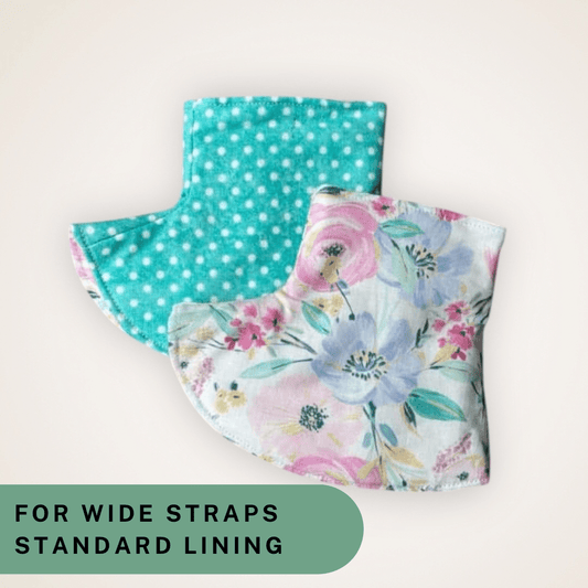 Floral and Aqua Dot - Wide Strap Corner Covers with Standard Lining RTS - Timber Stitches