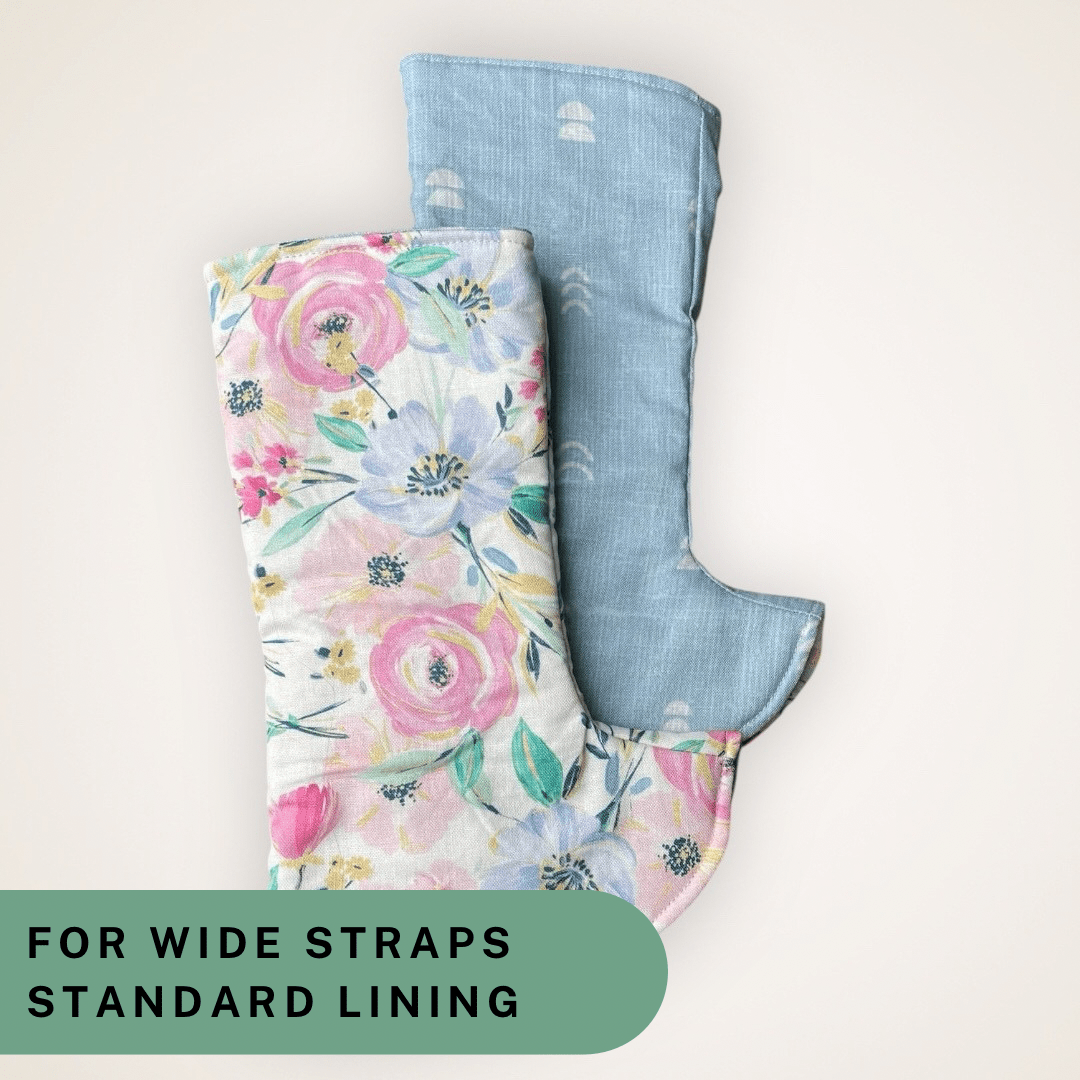 Floral and Blue Arches - Wide Strap Suck Pads with Standard Lining RTS - Timber Stitches