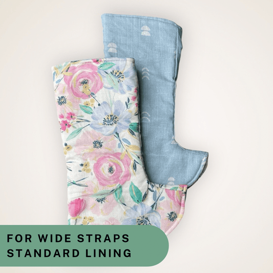 Floral and Blue Arches - Wide Strap Suck Pads with Standard Lining RTS - Timber Stitches