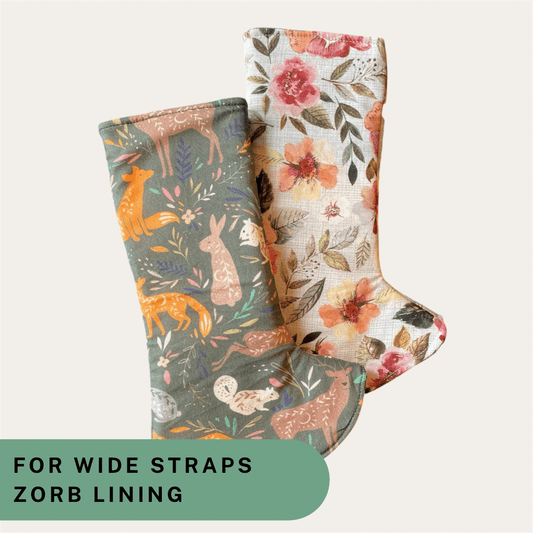 Folk Animals and Floral - Wide Strap Suck Pads with Zorb Lining RTS - Timber Stitches