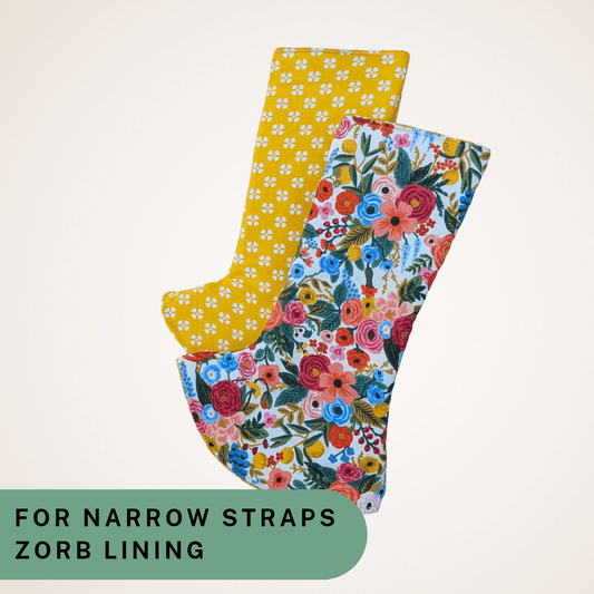 Garden Party and Yellow - Narrow Strap Suck Pads with Zorb Lining RTS - Timber Stitches