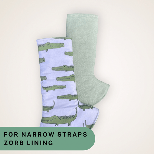 Gators and Green Linen - Narrow Strap Suck Pads with Zorb Lining RTS - Timber Stitches