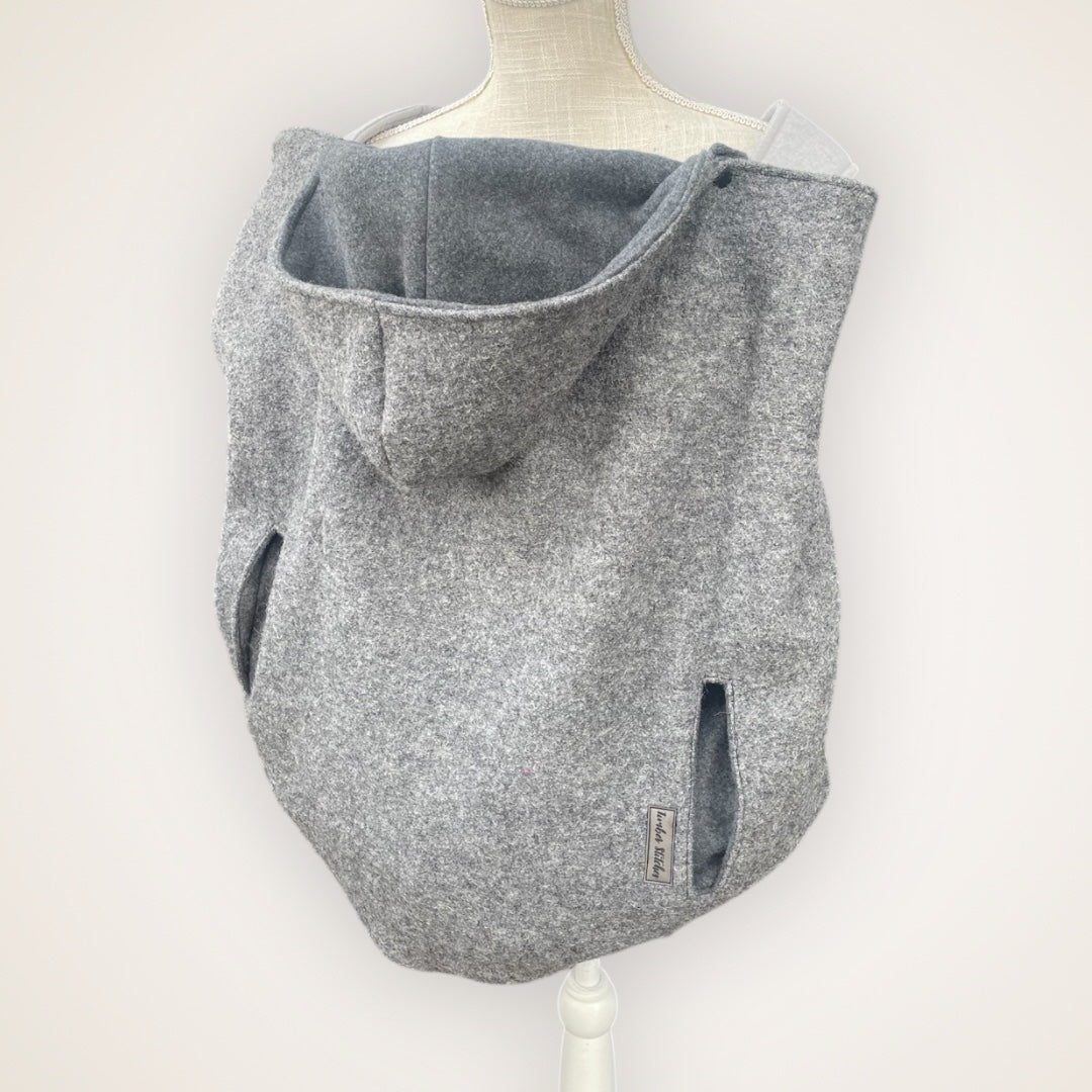 Gray Boiled Wool - Wool Carrier Cover - Timber Stitches