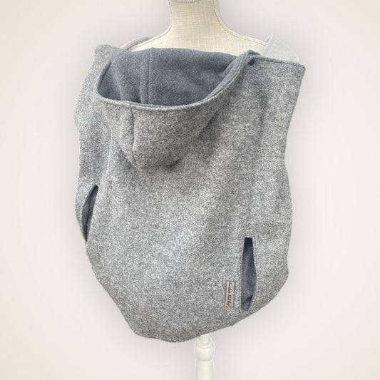 Gray Boiled Wool - Wool Carrier Cover - Timber Stitches