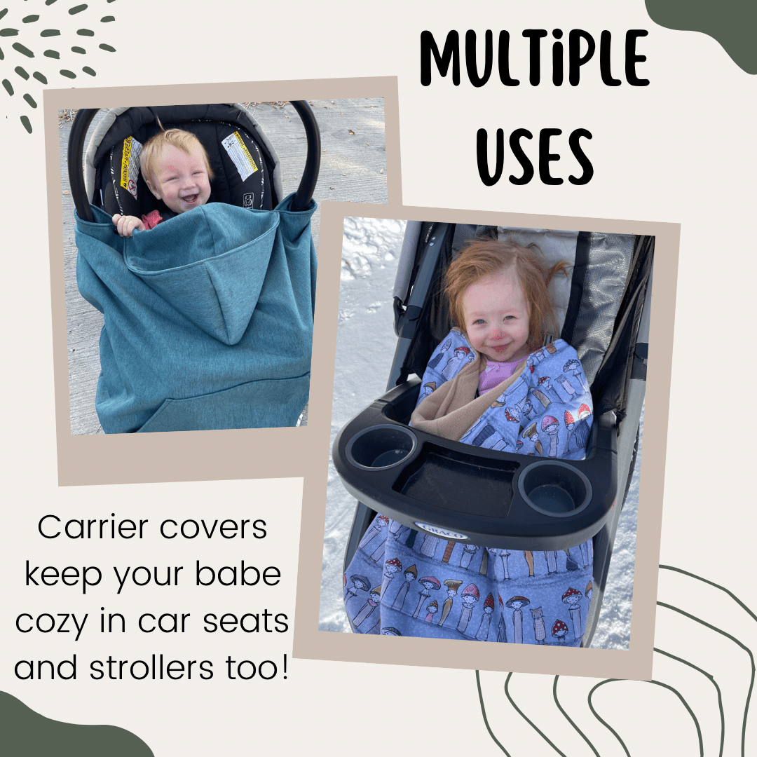 Gray Boiled Wool - Wool Carrier Cover - Timber Stitches