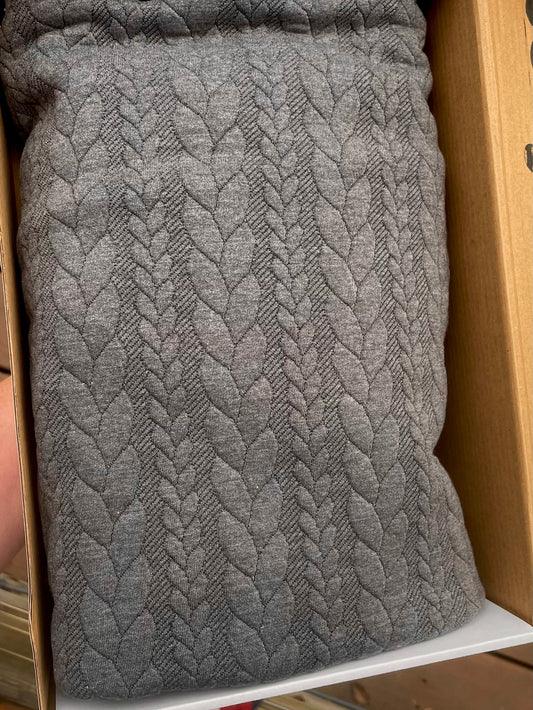 Gray Cable Knit - Sweater Knit Carrier Cover - Timber Stitches
