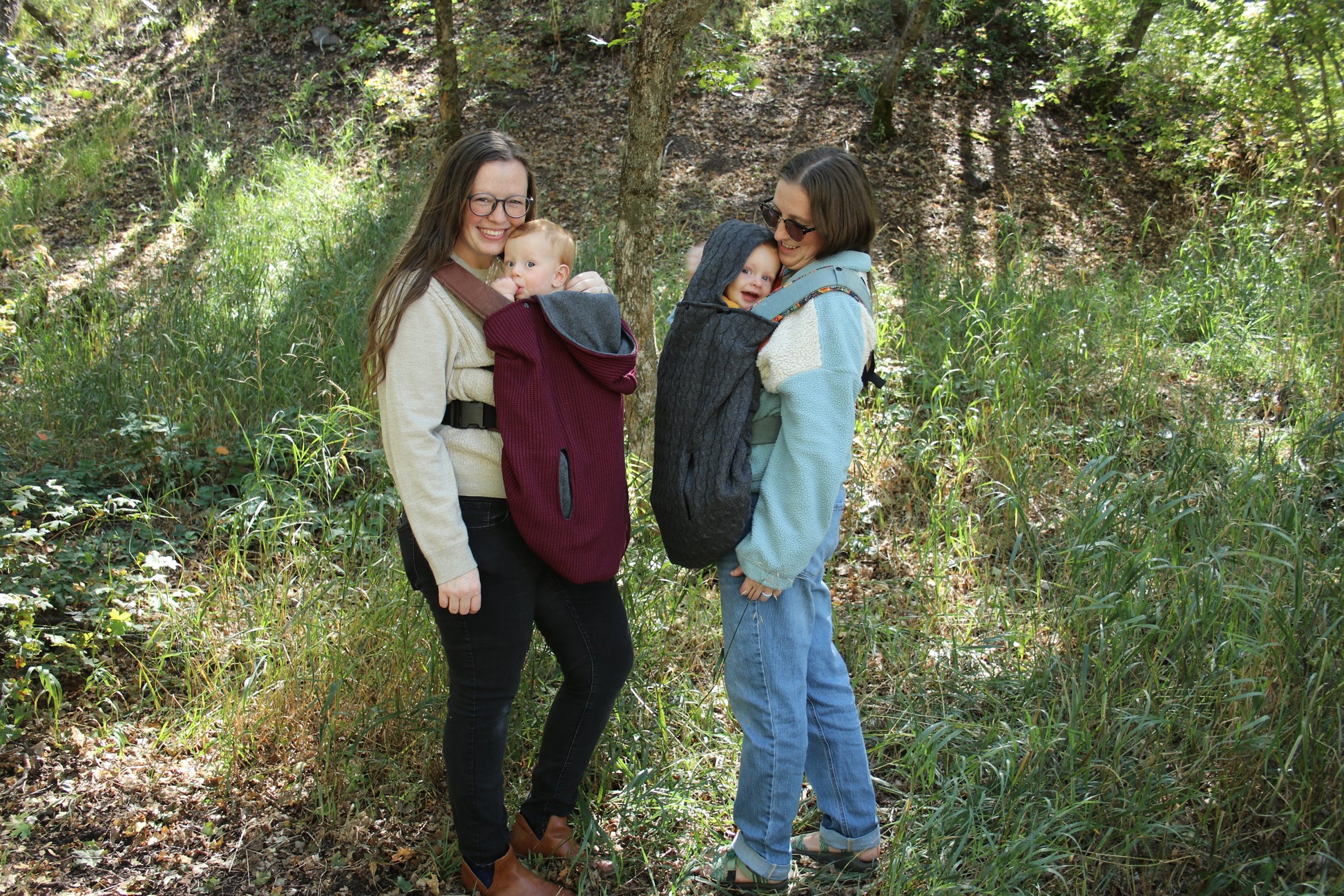 Gray Cable Knit - Sweater Knit Carrier Cover - Timber Stitches