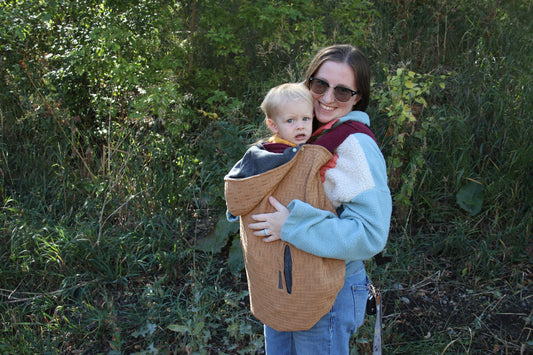 Gray Cable Knit - Sweater Knit Carrier Cover - Timber Stitches