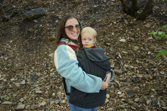Gray Cable Knit - Sweater Knit Carrier Cover - Timber Stitches