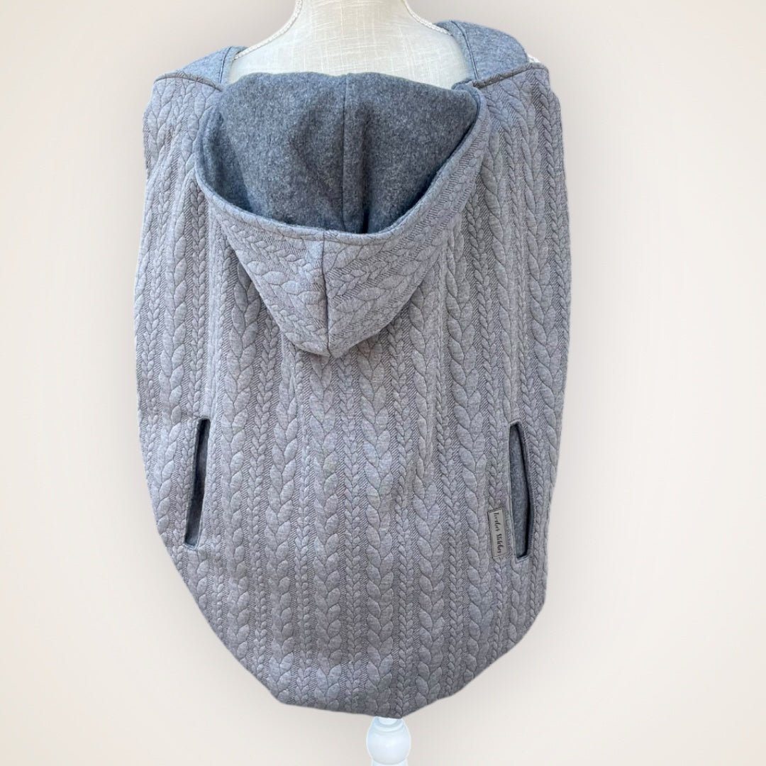 Gray Cable Knit - Sweater Knit Carrier Cover - Timber Stitches