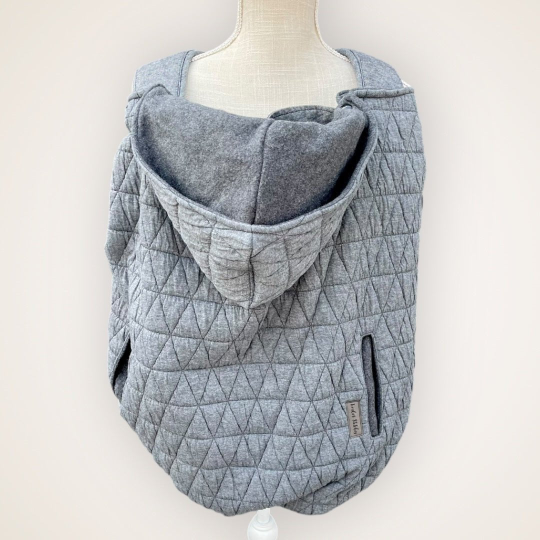 Gray Quilted Triangles - Sweater Knit Carrier Cover - Timber Stitches