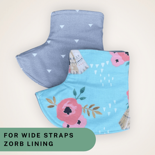 Gray Triangles and Teepee Floral - Wide Strap Corner Covers with Zorb Lining RTS - Timber Stitches