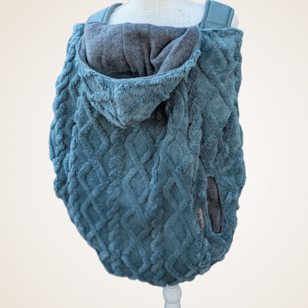 Green Fluffy Cable - Sweater Knit Carrier Cover - Timber Stitches