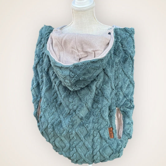 Green Fluffy Cable - Sweater Knit Carrier Cover - Timber Stitches