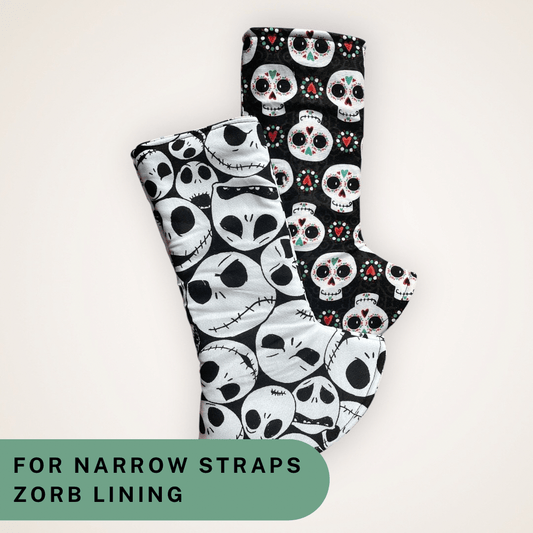 Halloween Jack and Sugar Skulls - Narrow Strap Suck Pads with Zorb Lining RTS - Timber Stitches