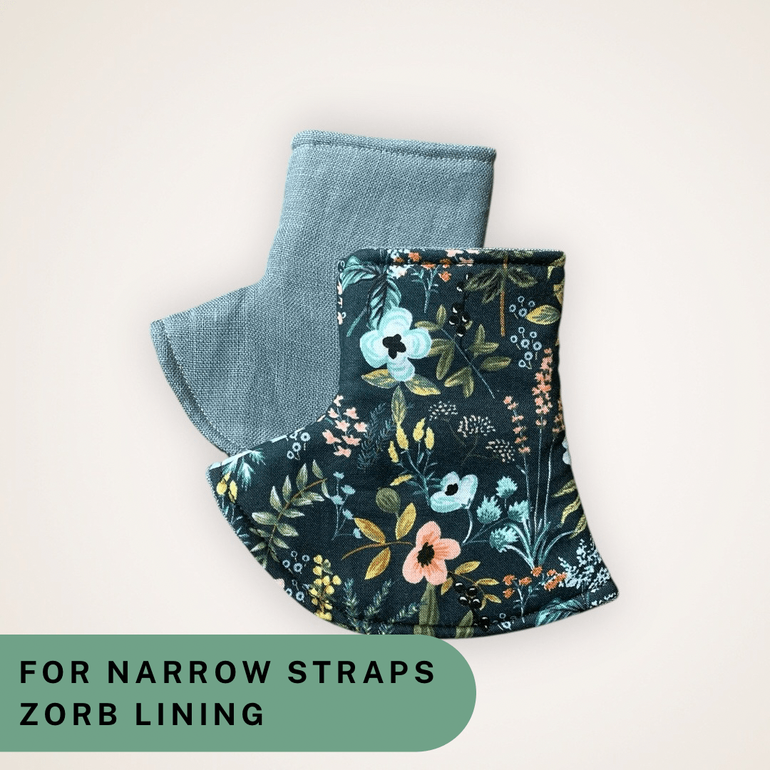 Herb Garden and Blue Linen - Narrow Strap Corner Covers with Zorb Lining RTS - Timber Stitches