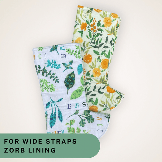 Herbs and Orange Floral - Wide Strap Suck Pads with Zorb Lining RTS - Timber Stitches