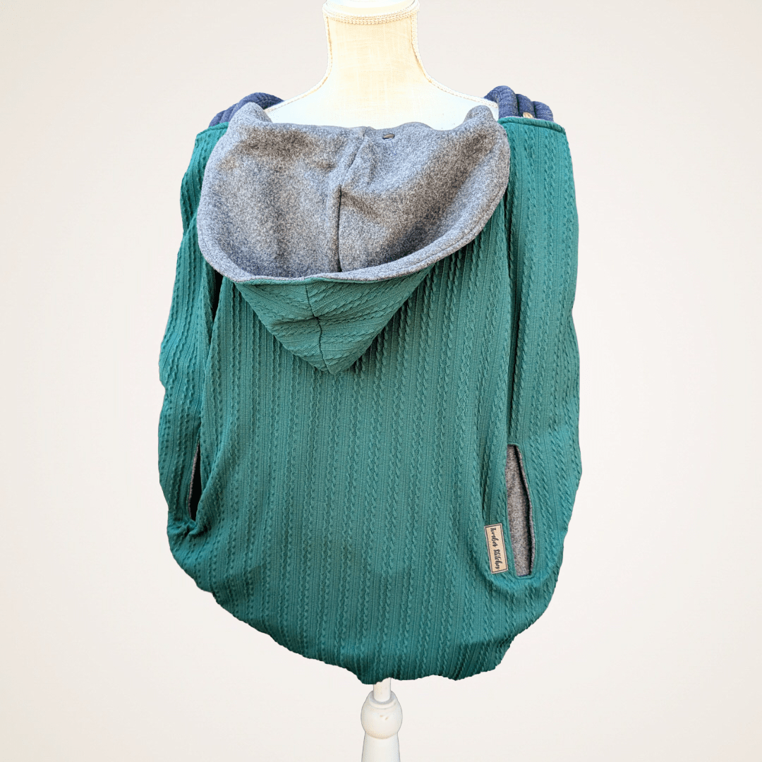 Hunter Green Twisted Cable - Sweater Knit Carrier Cover - Timber Stitches